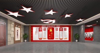 现代党建展厅3D模型下载